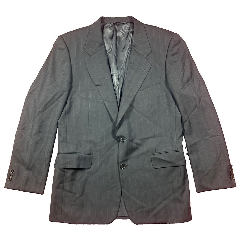 Hickey Freeman Loro Piana Blazer Mens 40R Black Tasmanian Super 120s Wool Stripe